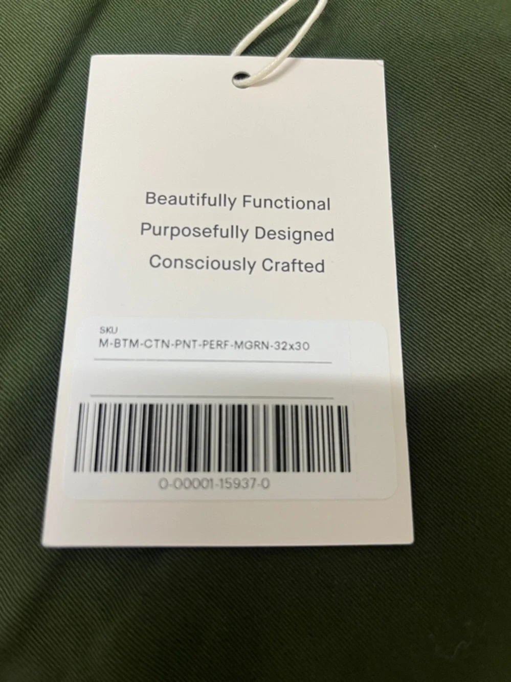 NWT Everlane Uniform  Men’s Dark Olive Green Chino Pants Size 32 x 30